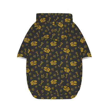 Tyrannosaurus Dino Fossil Pattern Print Dog Zip Up Hoodie
