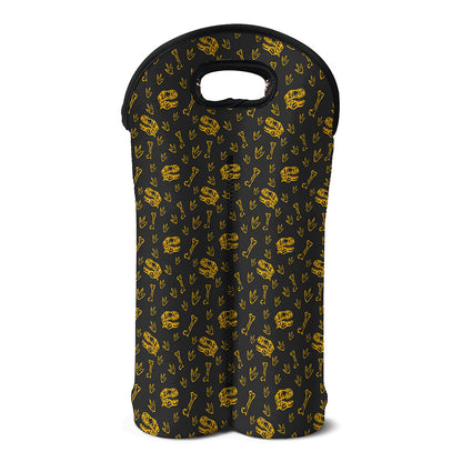 Tyrannosaurus Dino Fossil Pattern Print Double Neoprene Wine Tote