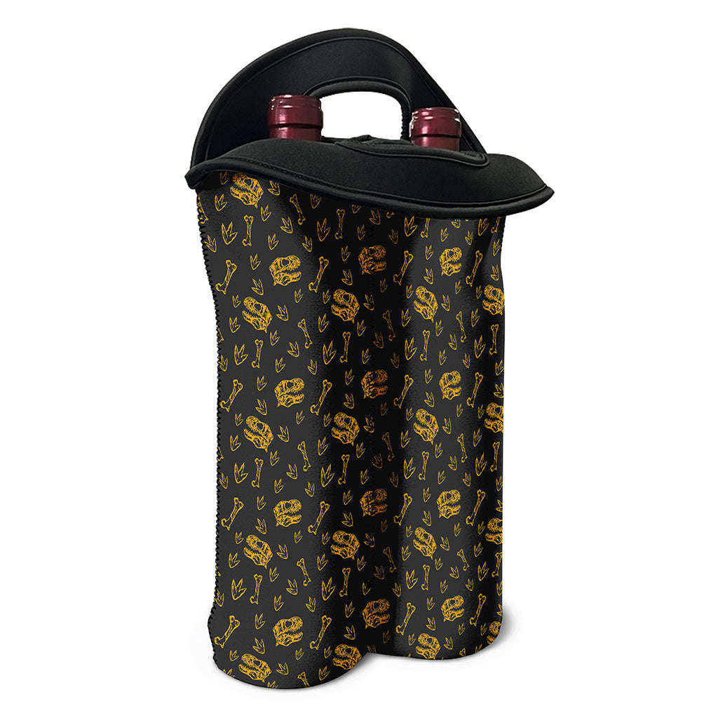 Tyrannosaurus Dino Fossil Pattern Print Double Neoprene Wine Tote