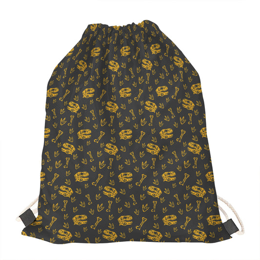 Tyrannosaurus Dino Fossil Pattern Print Drawstring Bag