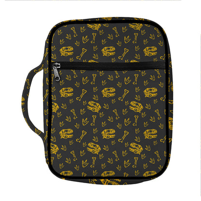 Tyrannosaurus Dino Fossil Pattern Print Front Pocket Bible Bag