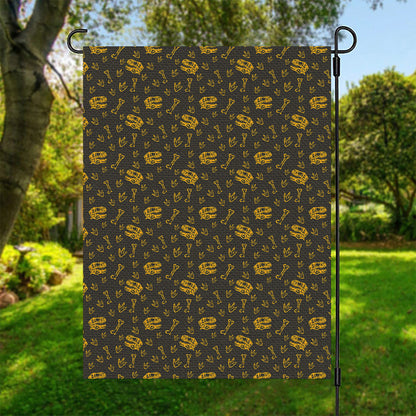 Tyrannosaurus Dino Fossil Pattern Print Garden Flag