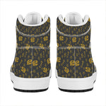 Tyrannosaurus Dino Fossil Pattern Print High Top Leather Sneakers