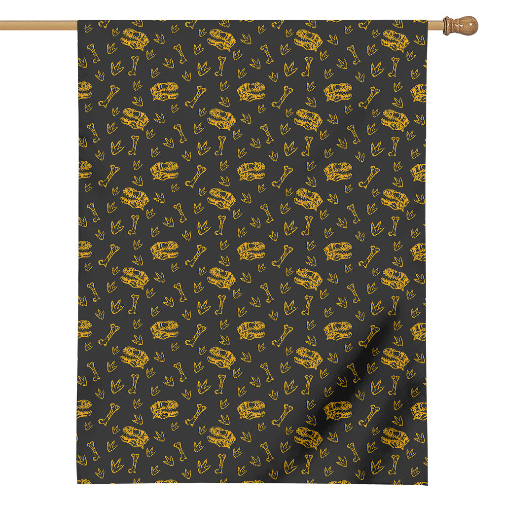 Tyrannosaurus Dino Fossil Pattern Print House Flag