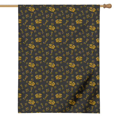 Tyrannosaurus Dino Fossil Pattern Print House Flag
