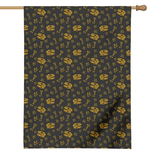 Tyrannosaurus Dino Fossil Pattern Print House Flag