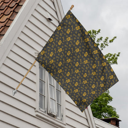 Tyrannosaurus Dino Fossil Pattern Print House Flag