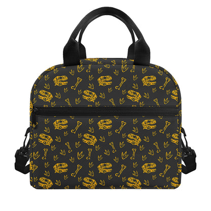 Tyrannosaurus Dino Fossil Pattern Print Insulated Lunch Bag