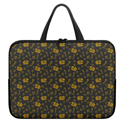 Tyrannosaurus Dino Fossil Pattern Print Laptop Sleeve With Handle