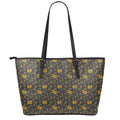 Tyrannosaurus Dino Fossil Pattern Print Leather Tote Bag With Zipper