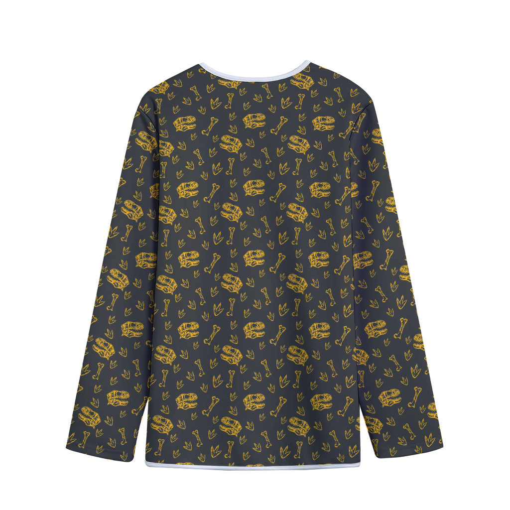 Tyrannosaurus Dino Fossil Pattern Print Long Sleeve Short Coat