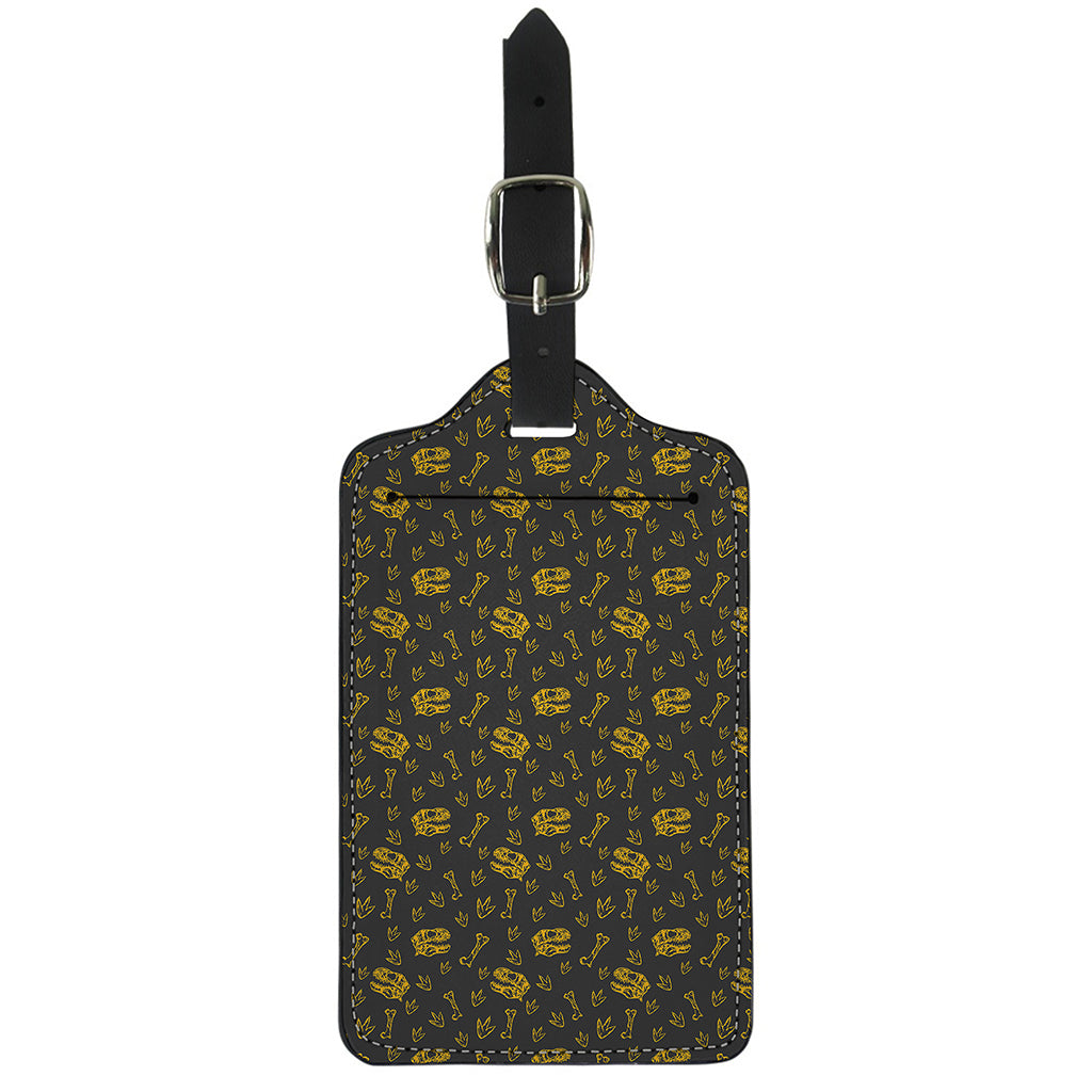 Tyrannosaurus Dino Fossil Pattern Print Luggage Tag