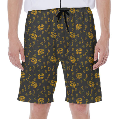 Tyrannosaurus Dino Fossil Pattern Print Men's Beach Shorts