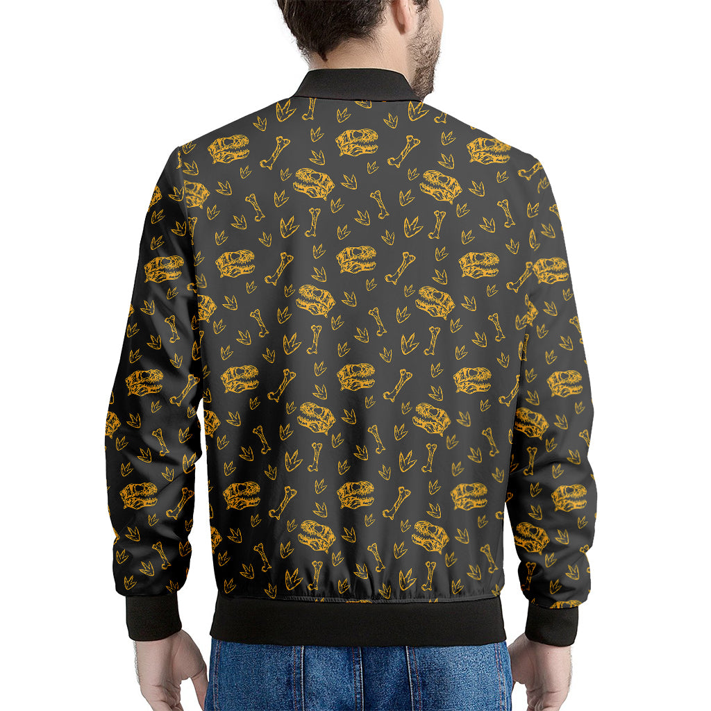 Tyrannosaurus Dino Fossil Pattern Print Men's Bomber Jacket