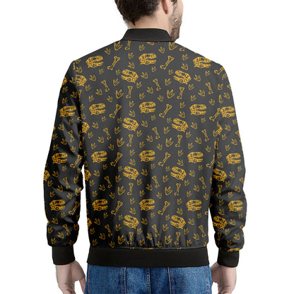 Tyrannosaurus Dino Fossil Pattern Print Men's Bomber Jacket