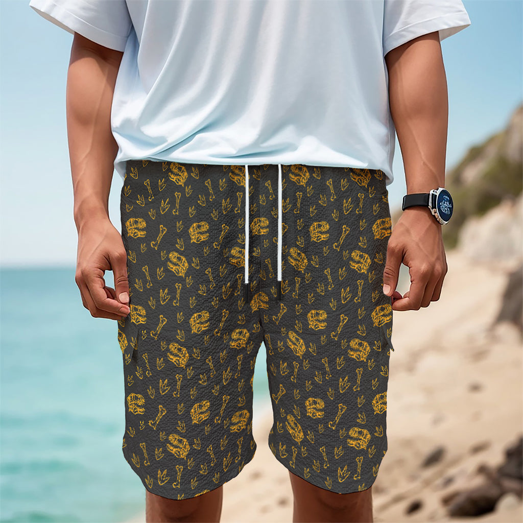 Tyrannosaurus Dino Fossil Pattern Print Men's Cargo Shorts