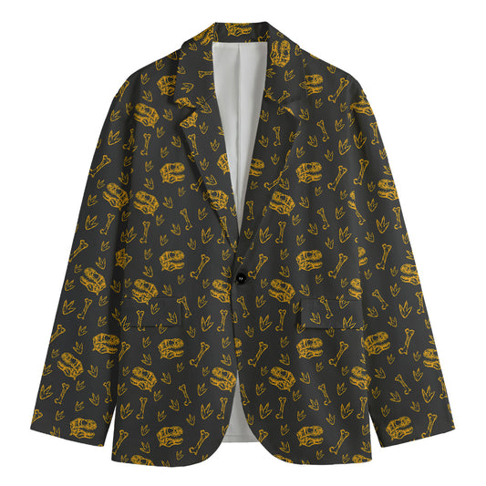 Tyrannosaurus Dino Fossil Pattern Print Men's Cotton Blazer