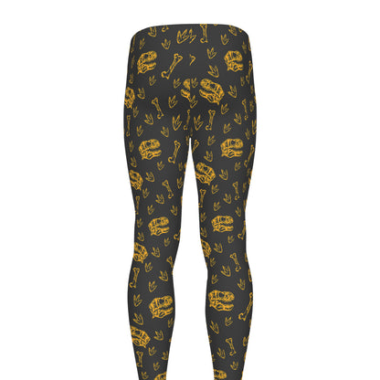 Tyrannosaurus Dino Fossil Pattern Print Men's leggings