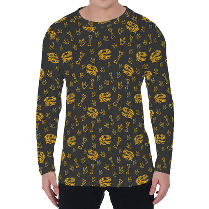 Tyrannosaurus Dino Fossil Pattern Print Men's Long Sleeve T-Shirt