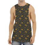 Tyrannosaurus Dino Fossil Pattern Print Men's Muscle Tank Top