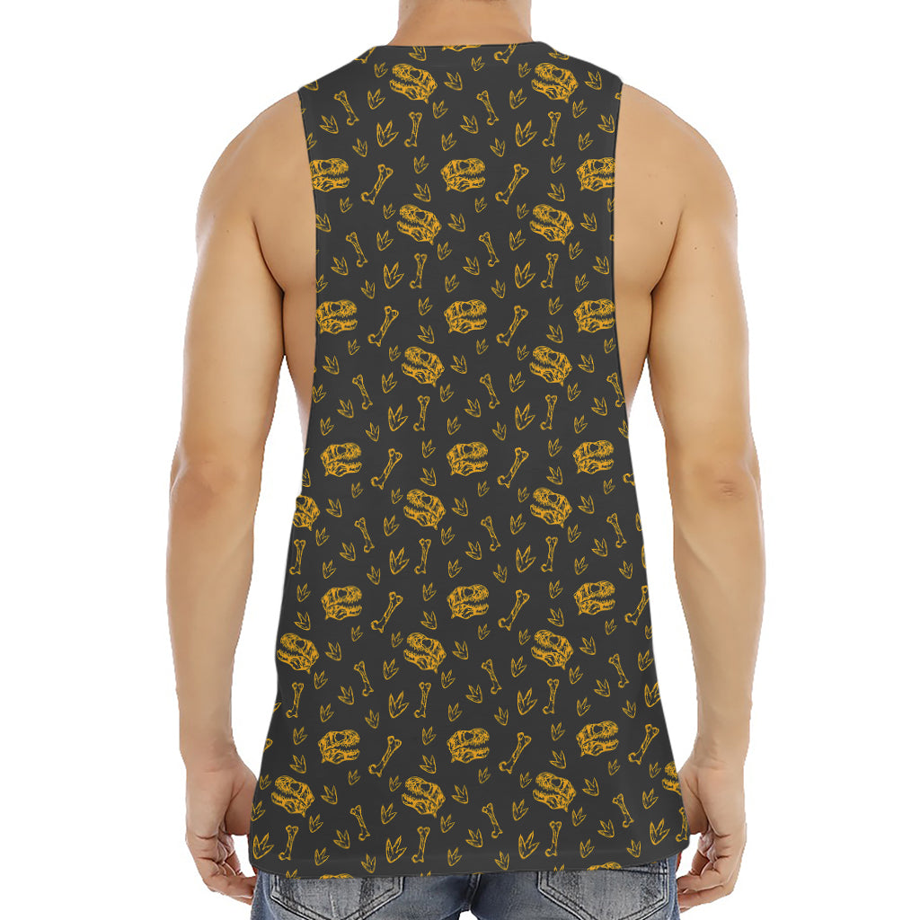 Tyrannosaurus Dino Fossil Pattern Print Men's Muscle Tank Top