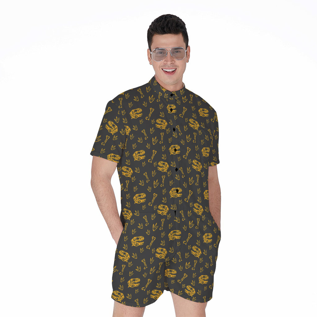 Tyrannosaurus Dino Fossil Pattern Print Men's Rompers