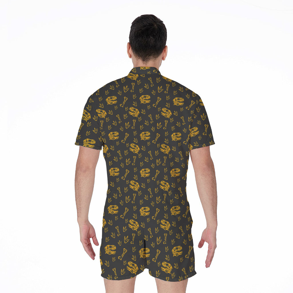 Tyrannosaurus Dino Fossil Pattern Print Men's Rompers