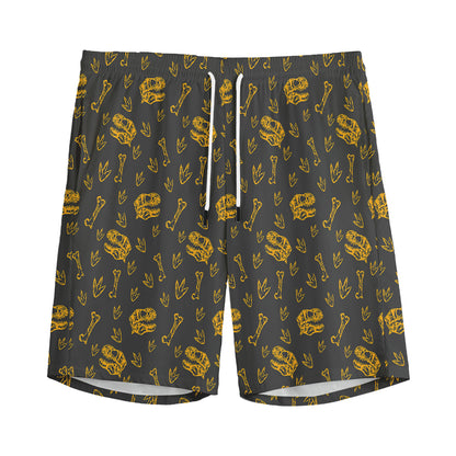 Tyrannosaurus Dino Fossil Pattern Print Men's Sports Shorts