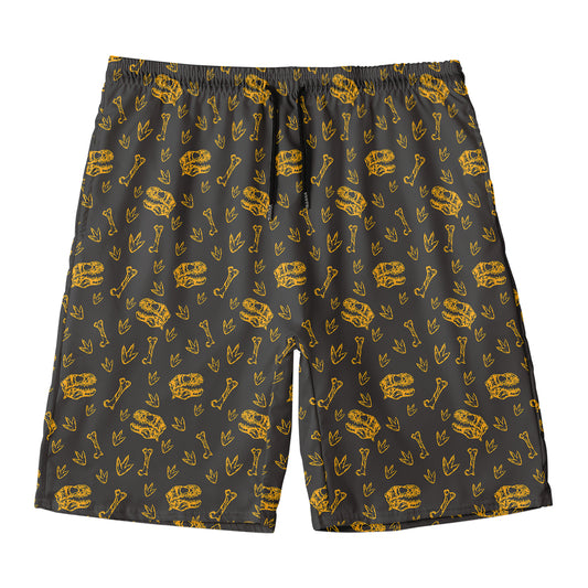 Tyrannosaurus Dino Fossil Pattern Print Men's Swim Trunks