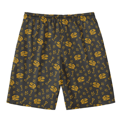 Tyrannosaurus Dino Fossil Pattern Print Men's Swim Trunks