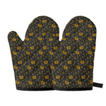 Tyrannosaurus Dino Fossil Pattern Print Oven Mitts