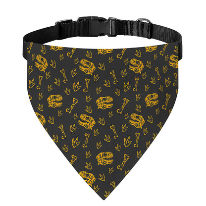 Tyrannosaurus Dino Fossil Pattern Print Over The Collar Dog Bandana