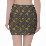 Tyrannosaurus Dino Fossil Pattern Print Pencil Mini Skirt