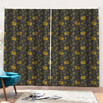 Tyrannosaurus Dino Fossil Pattern Print Pencil Pleat Curtains