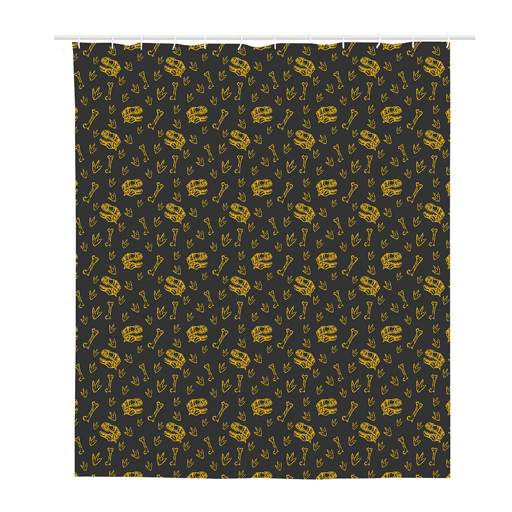 Tyrannosaurus Dino Fossil Pattern Print Polyester Shower Curtain