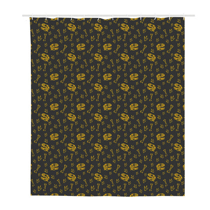Tyrannosaurus Dino Fossil Pattern Print Polyester Shower Curtain