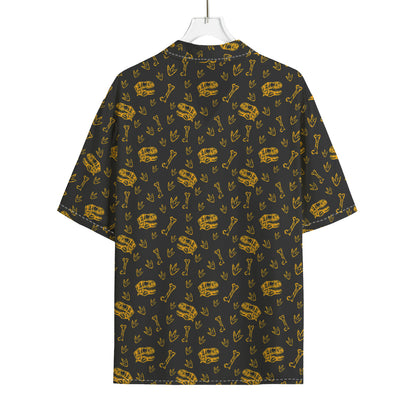 Tyrannosaurus Dino Fossil Pattern Print Rayon Hawaiian Shirt
