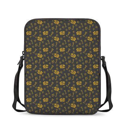 Tyrannosaurus Dino Fossil Pattern Print Rectangular Crossbody Bag