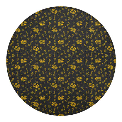 Tyrannosaurus Dino Fossil Pattern Print Round Blanket