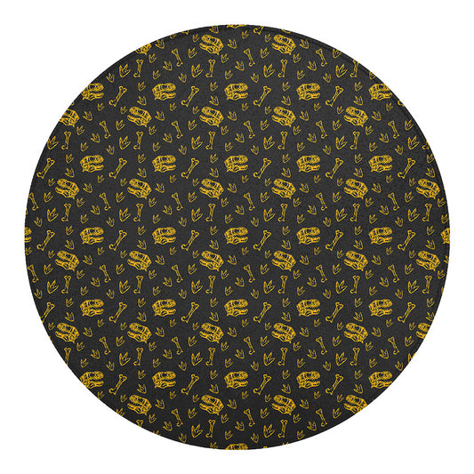 Tyrannosaurus Dino Fossil Pattern Print Round Blanket