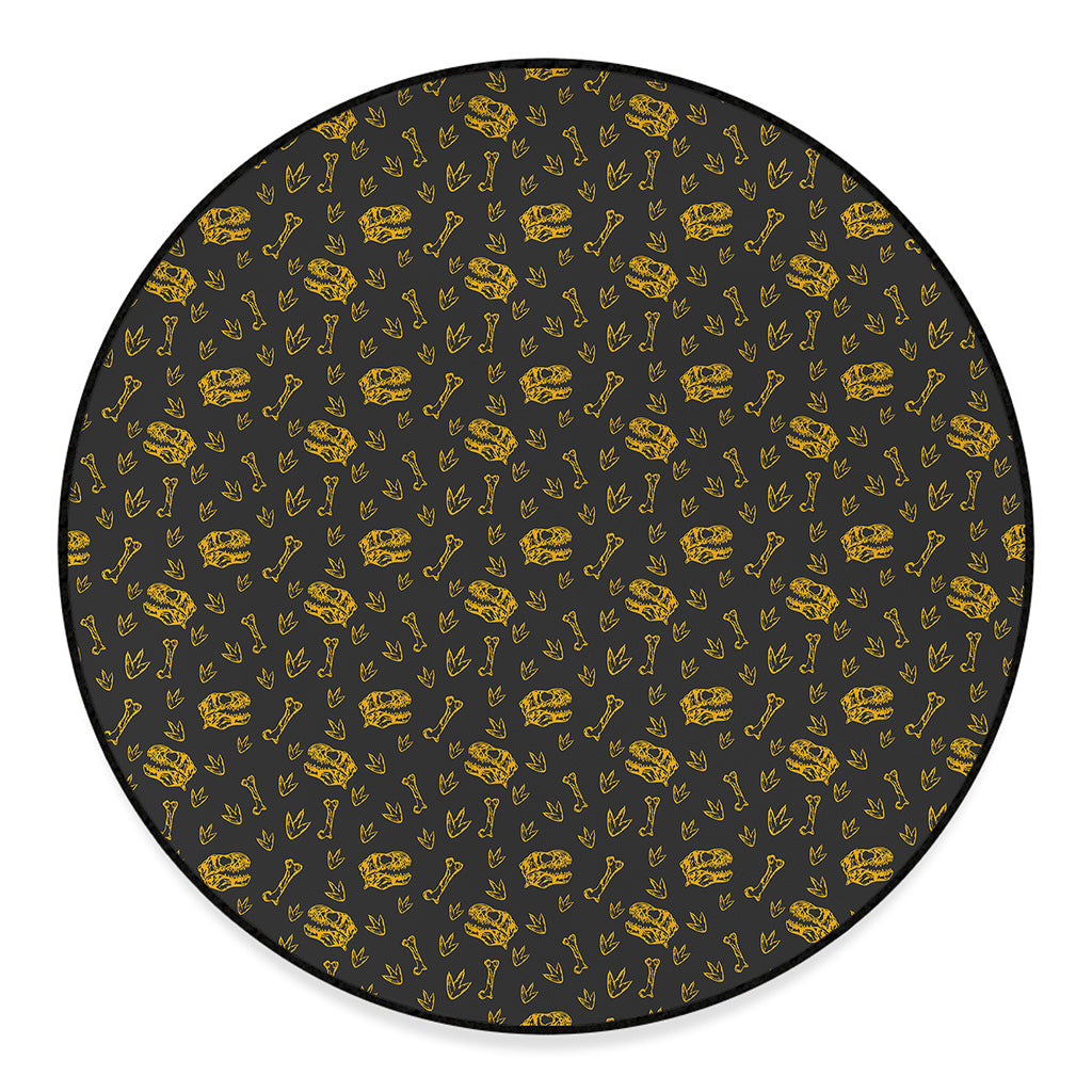 Tyrannosaurus Dino Fossil Pattern Print Round Floor Mat