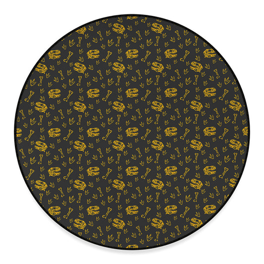 Tyrannosaurus Dino Fossil Pattern Print Round Floor Mat