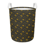 Tyrannosaurus Dino Fossil Pattern Print Round Laundry Basket