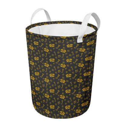 Tyrannosaurus Dino Fossil Pattern Print Round Laundry Basket