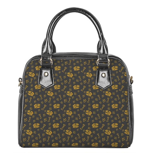 Tyrannosaurus Dino Fossil Pattern Print Shoulder Handbag
