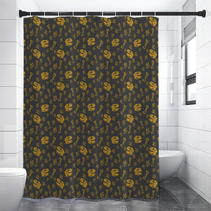 Tyrannosaurus Dino Fossil Pattern Print Shower Curtain