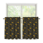 Tyrannosaurus Dino Fossil Pattern Print Tier Curtains