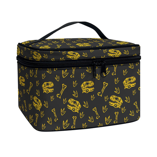 Tyrannosaurus Dino Fossil Pattern Print Travel Makeup Bag