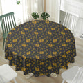 Tyrannosaurus Dino Fossil Pattern Print Waterproof Round Tablecloth