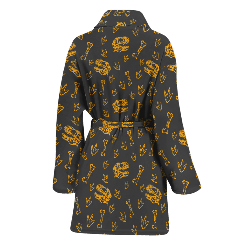 Tyrannosaurus Dino Fossil Pattern Print Women's Bathrobe